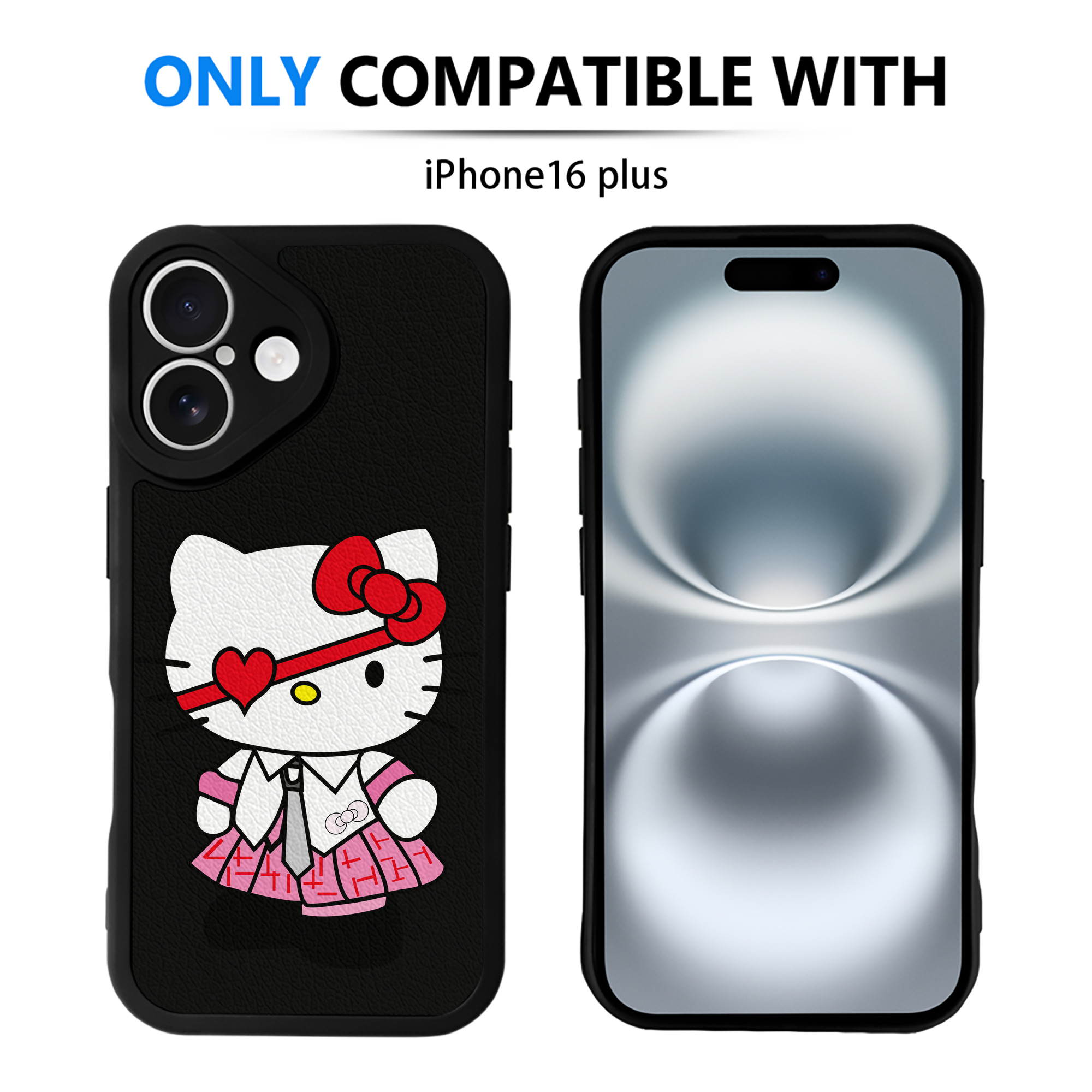 （画像用） Hello Kitty ハローキティ 【iPhone 16シリーズ対応】シリコンスマホケース（レザー調） 材質：シリコン